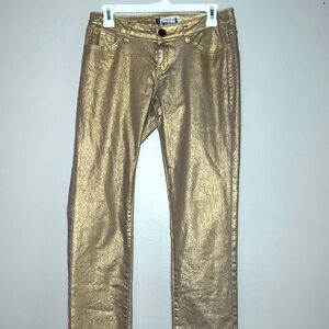 JLO Jennifer Lopez Size 4 Gold Straight Jeans Stretch Comfort